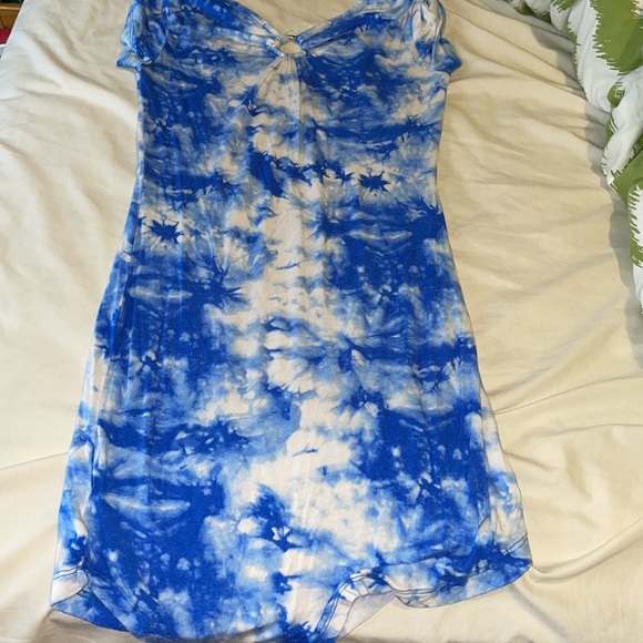Almost Famous Blue Tie Dye Mini Dress - Picture 2 of 3